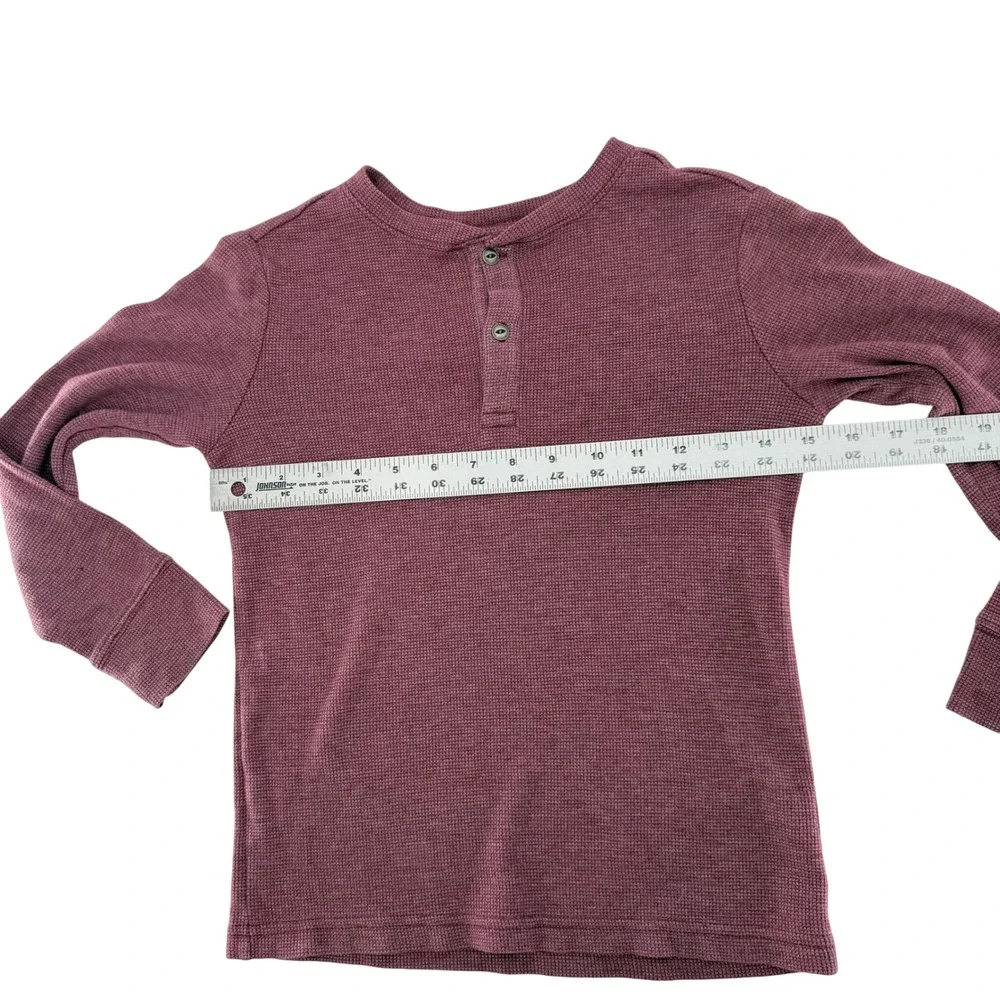 The Childrens Place Long Sleeve Waffle Knit Henley‎ Shirt Burgundy Size S 5 6